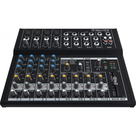 Console de mixage compacte 12 canaux, 18 entrées +effets Mackie MIX12FX