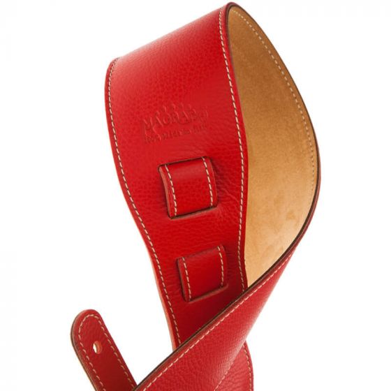 Sangle Holes HS Colors cuir rouge vénitien cousu 8cm Magrabo