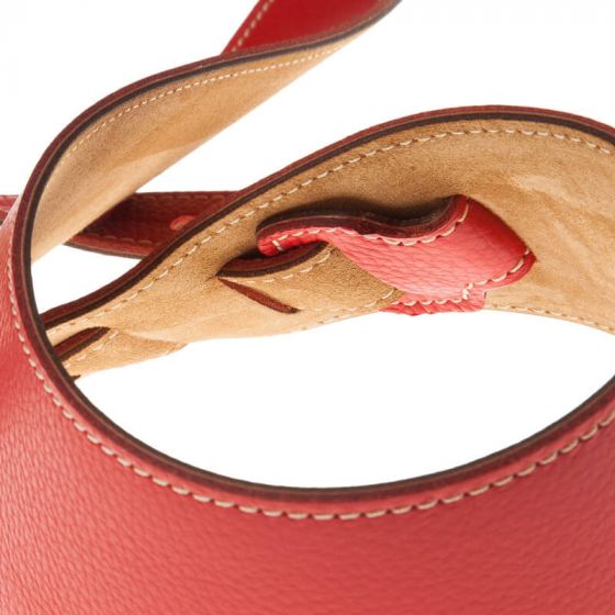 Sangle Holes HS Colors cuir rouge vénitien cousu 8cm Magrabo