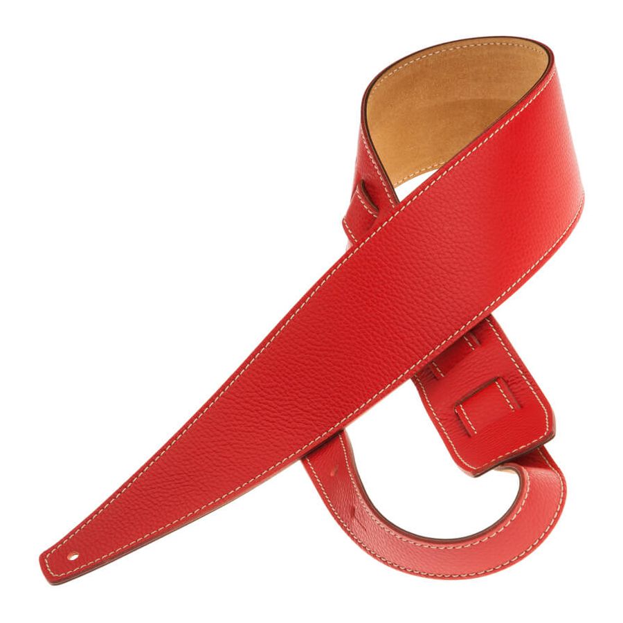 Sangle Holes HS Colors cuir rouge vénitien cousu 8cm Magrabo