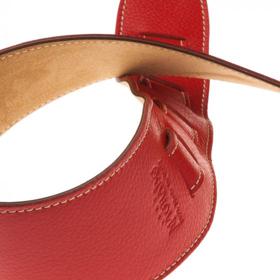 Sangle Holes HS Colors cuir rouge vénitien cousu 8cm Magrabo