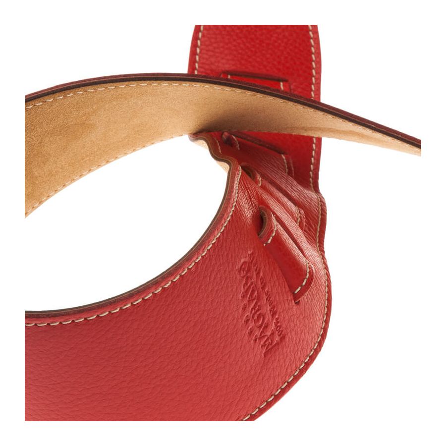 Sangle Holes HS Colors cuir rouge vénitien cousu 8cm Magrabo