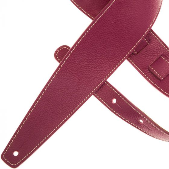 Sangle Holes HS Colors cuir prune cousu 8cm Magrabo