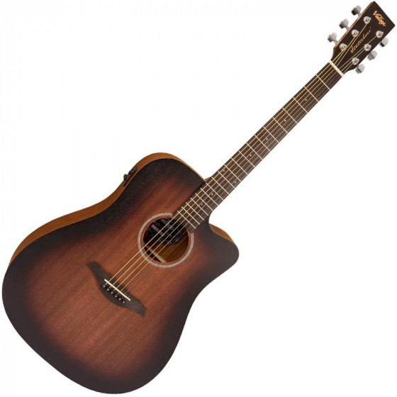 Guitare électro-acoustique Dreadnought Vintage Statesboro Whiskey Sour