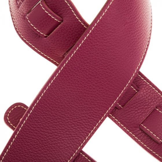 Sangle Holes HS Colors cuir prune cousu 8cm Magrabo