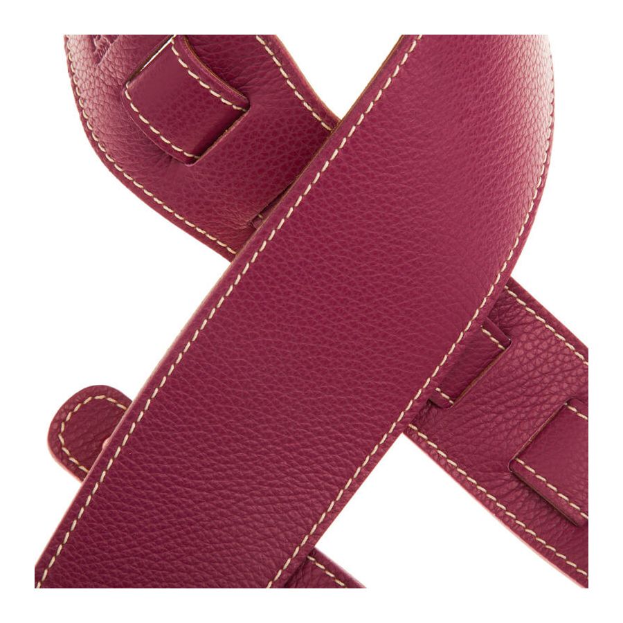Sangle Holes HS Colors cuir prune cousu 8cm Magrabo