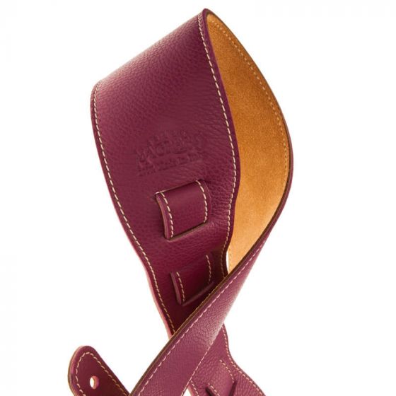 Sangle Holes HS Colors cuir prune cousu 8cm Magrabo