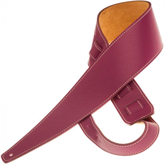 Sangle Holes HS Colors cuir prune cousu 8cm Magrabo