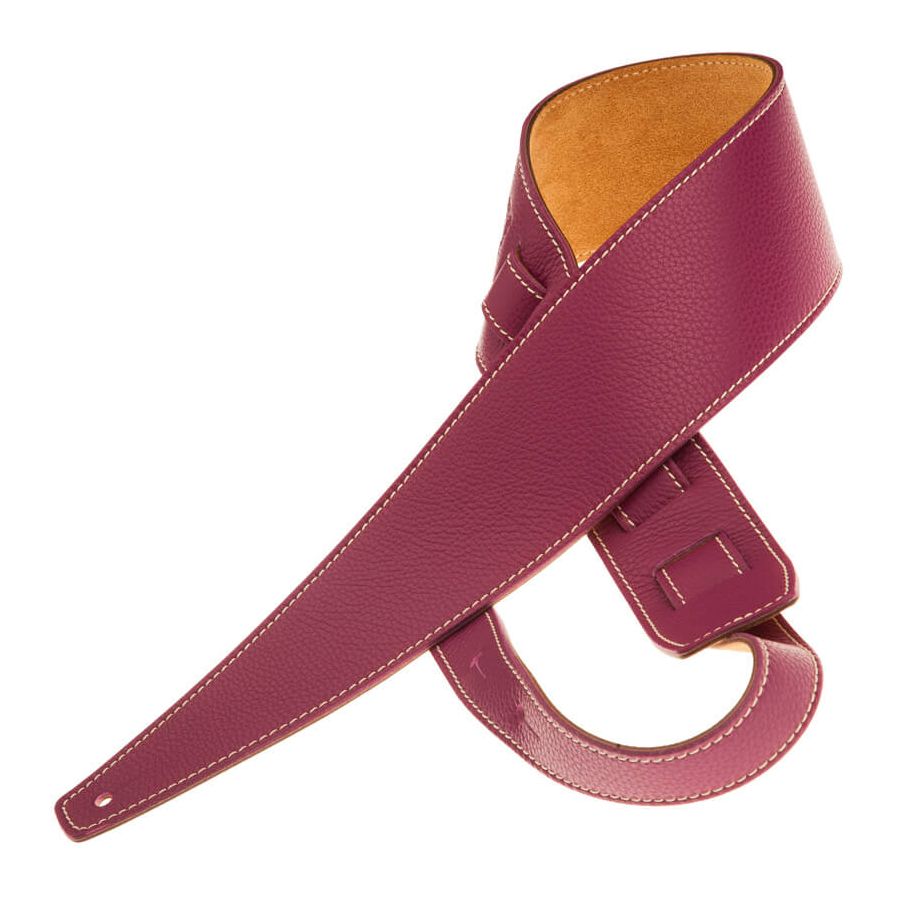 Sangle Holes HS Colors cuir prune cousu 8cm Magrabo