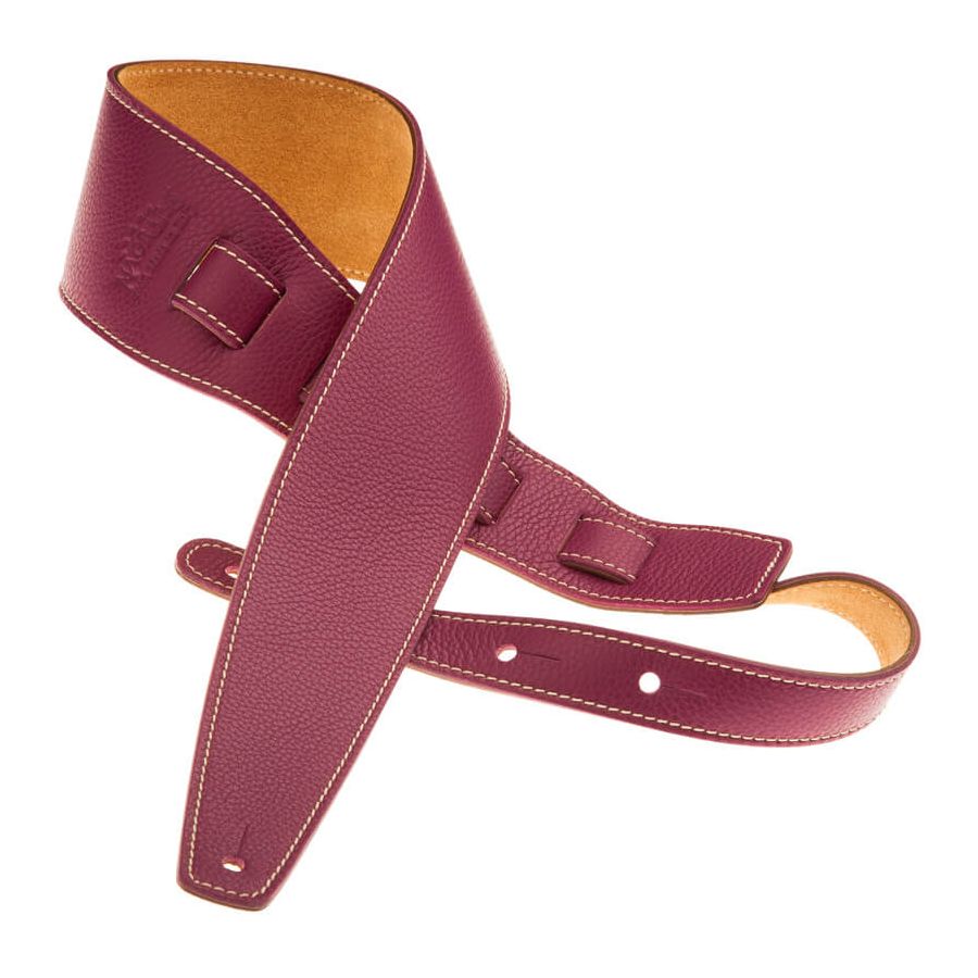 Sangle Holes HS Colors cuir prune cousu 8cm Magrabo