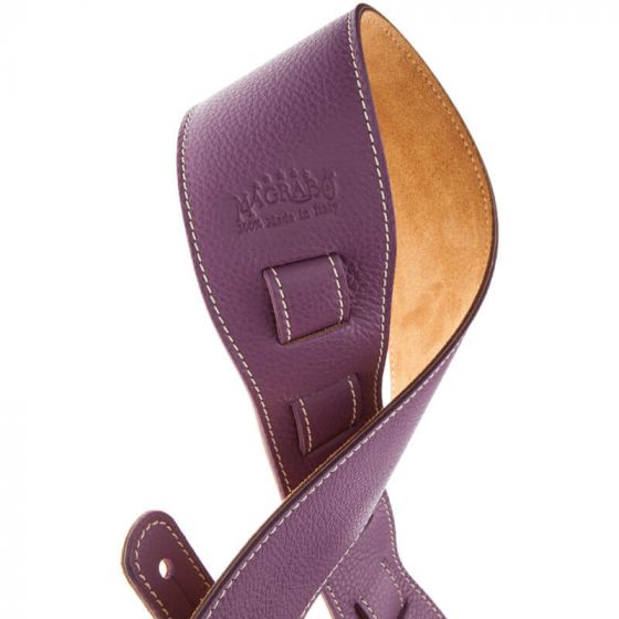 Sangle Holes HS Colors cuir améthyste cousu 8cm Magrabo