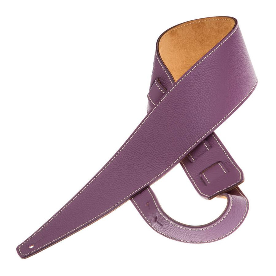 Sangle Holes HS Colors cuir améthyste cousu 8cm Magrabo