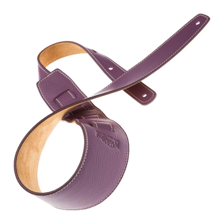 Sangle Holes HS Colors cuir améthyste cousu 8cm Magrabo