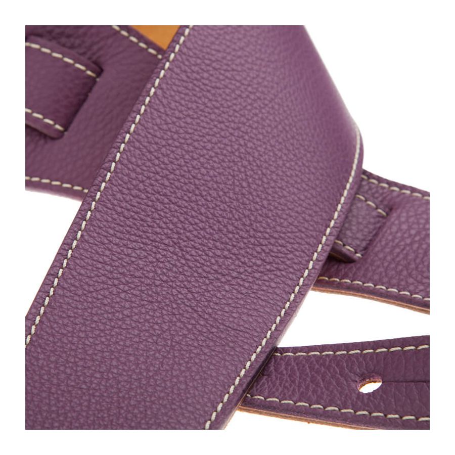Sangle Holes HS Colors cuir améthyste cousu 8cm Magrabo