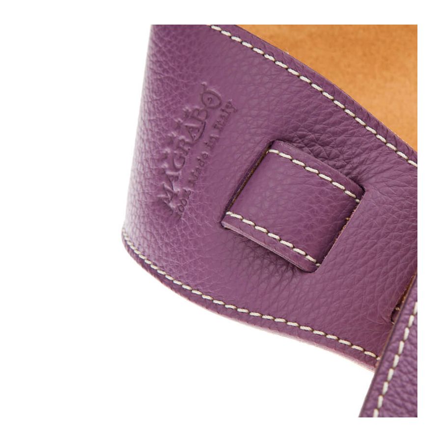 Sangle Holes HS Colors cuir améthyste cousu 8cm Magrabo