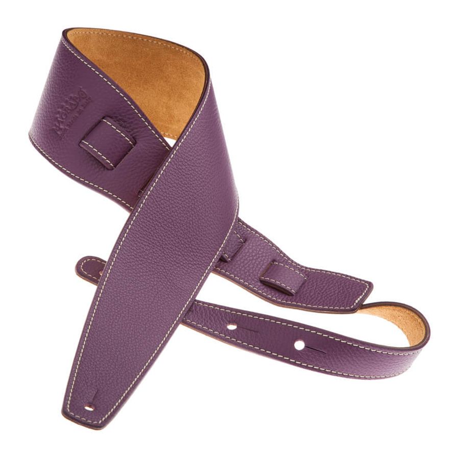 Sangle Holes HS Colors cuir améthyste cousu 8cm Magrabo