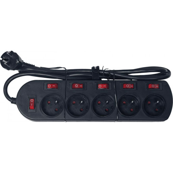 Multiprise 5 prises 5 interrupteurs