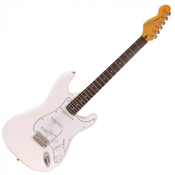 Guitare Vintage type strat V6JMH Olympia Fillmore blanche