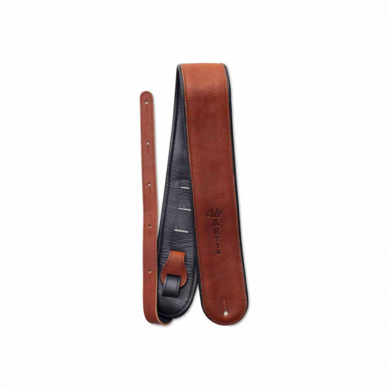 Sangle cuir vieilli doublée suède marron Deluxe Martin & Co