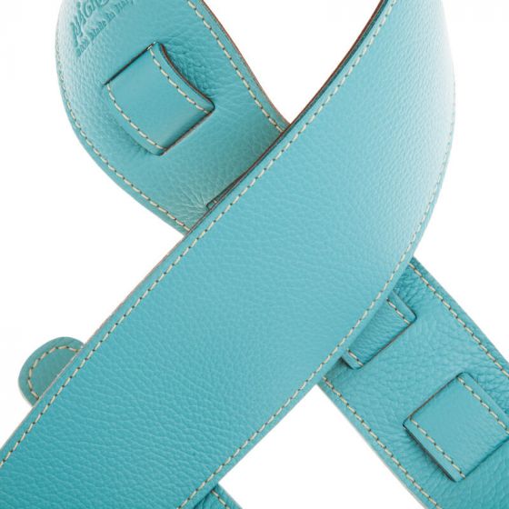 Sangle Holes HS Colors cuir aquamarine cousu 8cm Magrabo