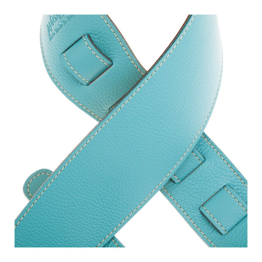 Sangle Holes HS Colors cuir aquamarine cousu 8cm Magrabo