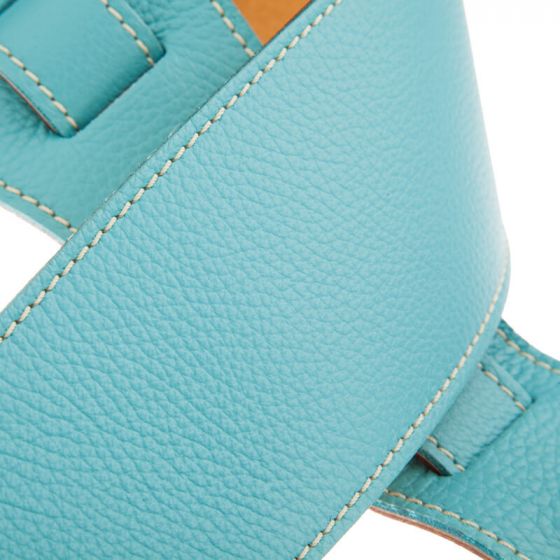 Sangle Holes HS Colors cuir aquamarine cousu 8cm Magrabo