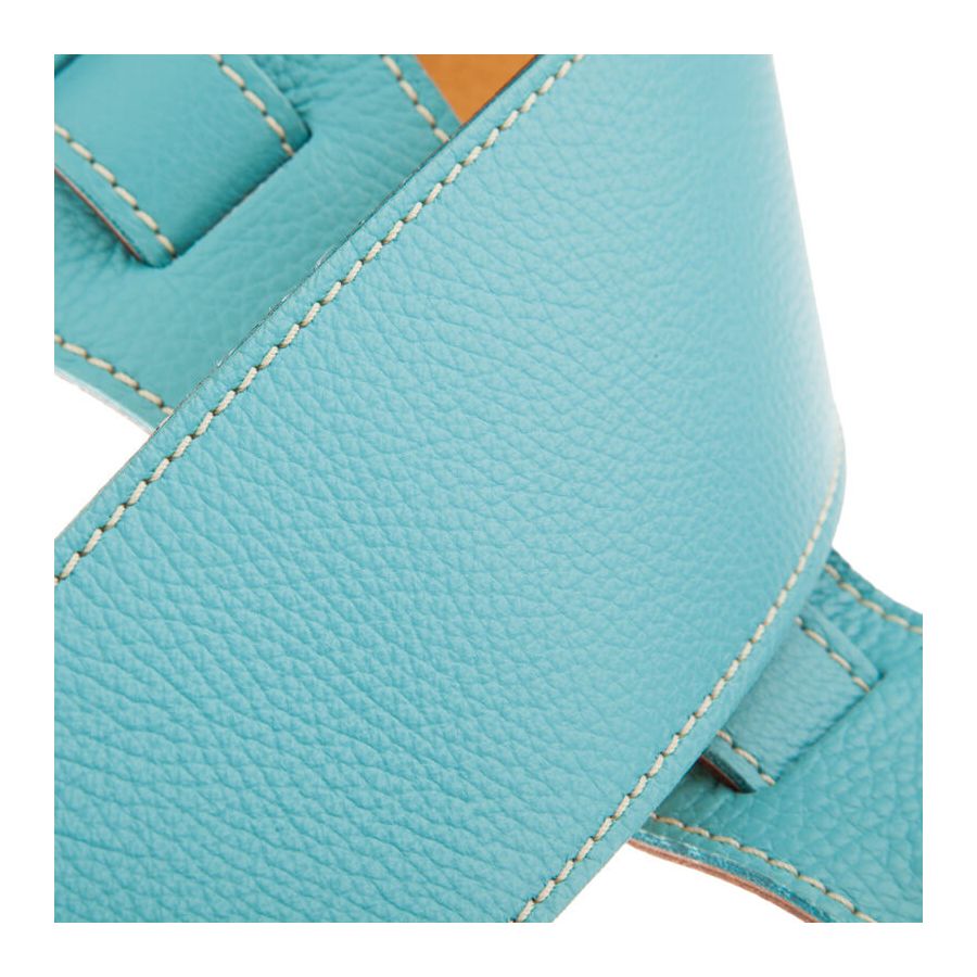 Sangle Holes HS Colors cuir aquamarine cousu 8cm Magrabo