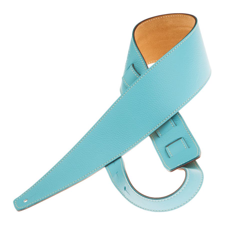 Sangle Holes HS Colors cuir aquamarine cousu 8cm Magrabo
