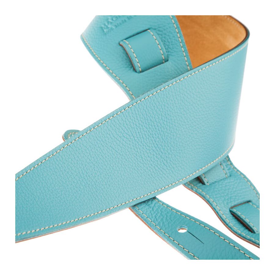 Sangle Holes HS Colors cuir aquamarine cousu 8cm Magrabo