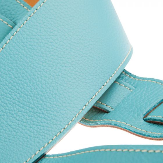 Sangle Holes HS Colors cuir aquamarine cousu 8cm Magrabo