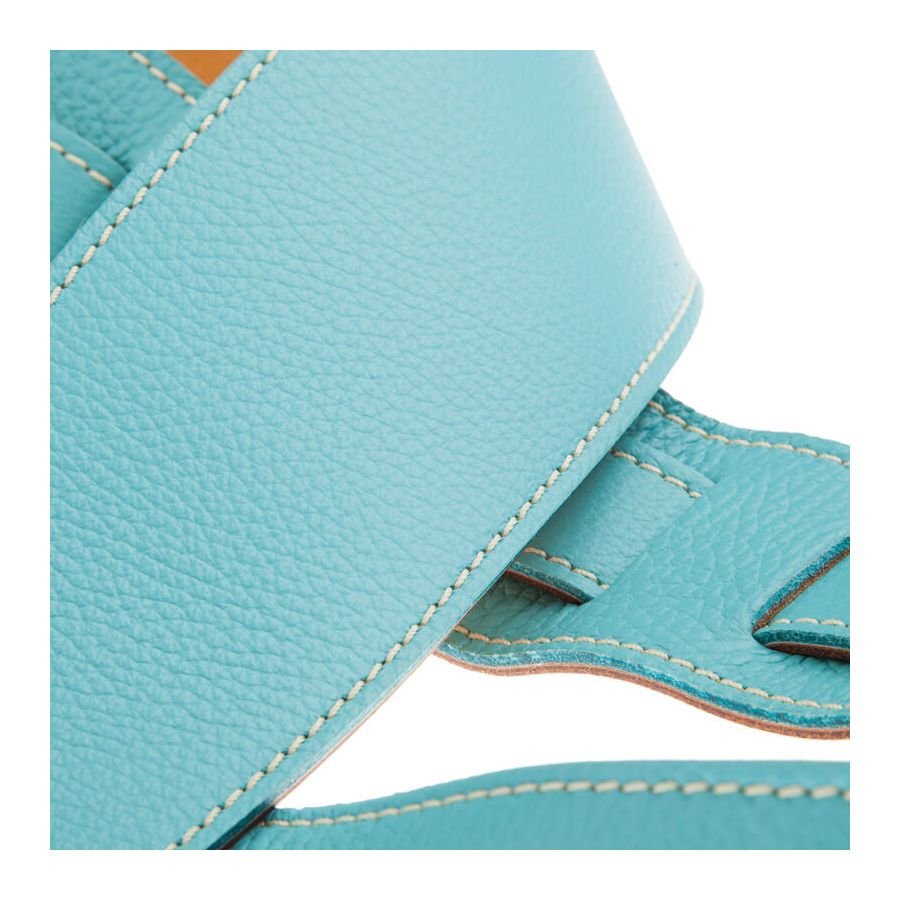 Sangle Holes HS Colors cuir aquamarine cousu 8cm Magrabo