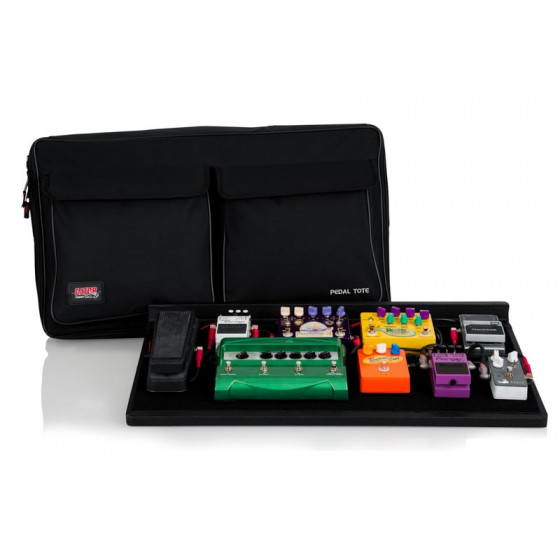 Pedalboard bois 762 x 419 x 64 mm avec housse nylon et alimentation