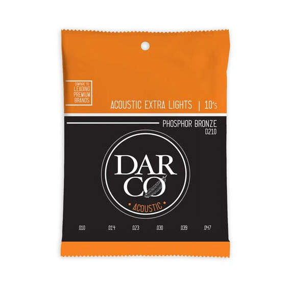 Cordes guitare acoustique Darco Extra Light 92/8 Phosphore bronze