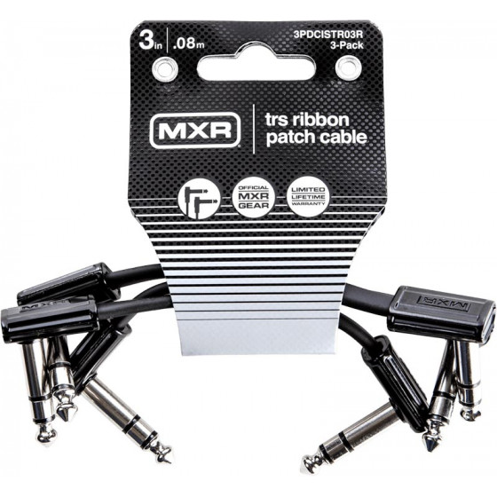 Mini cable patch Ribbon MXR Slim Jack stéréo 7cm 3PDCISTR03R (lot de 3)