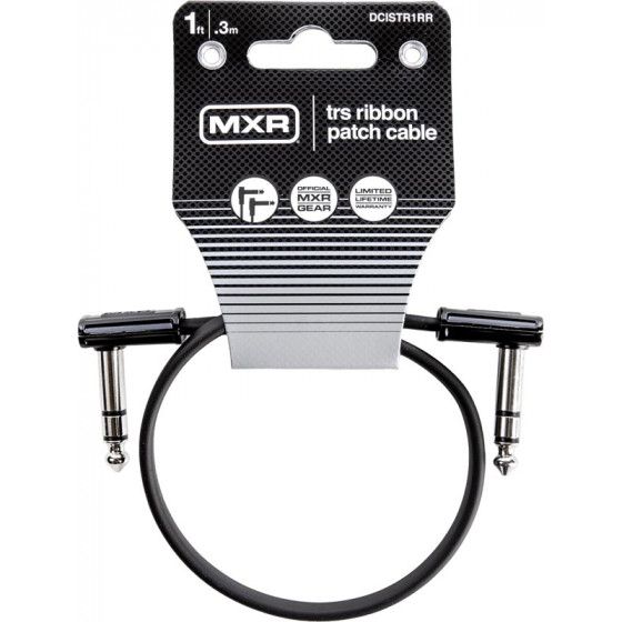 Mini cable patch Ribbon MXR Slim Jack stéréo 30cm DCISTR1RR