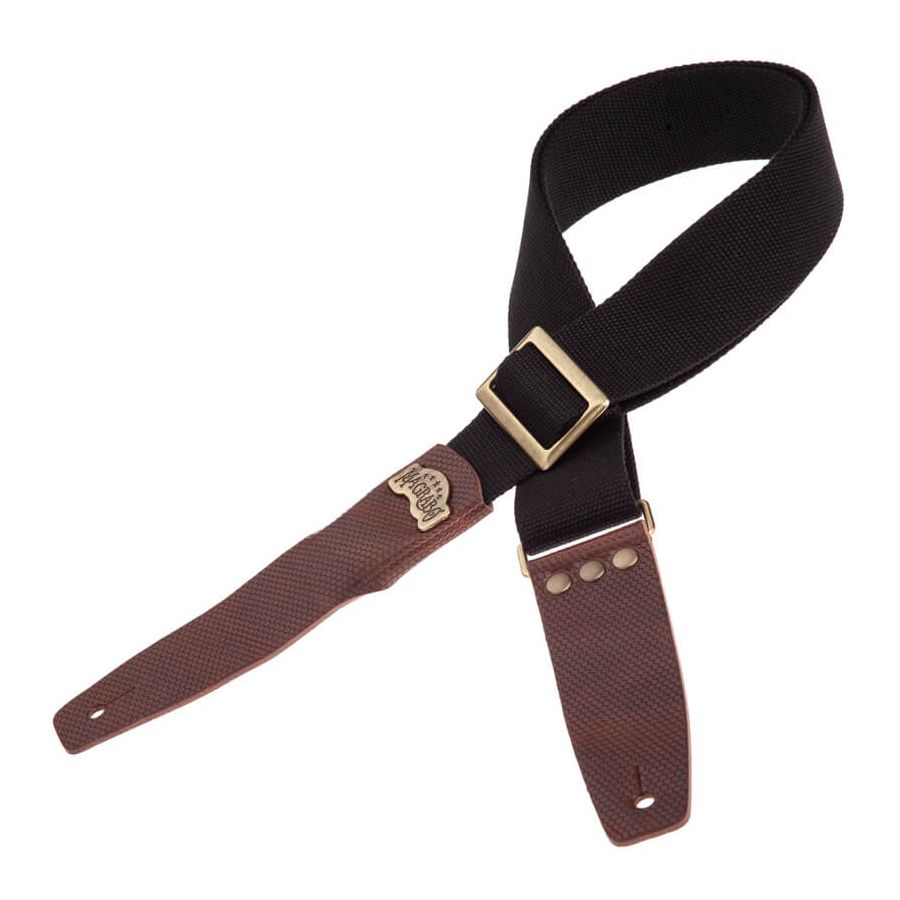 Sangle SC Coton et cuir noir-marron 5cm Magrabo