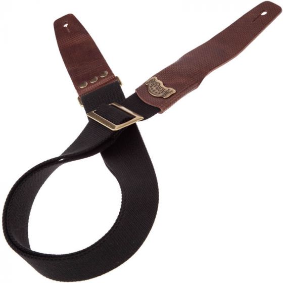 Sangle SC Coton et cuir noir-marron 5cm Magrabo