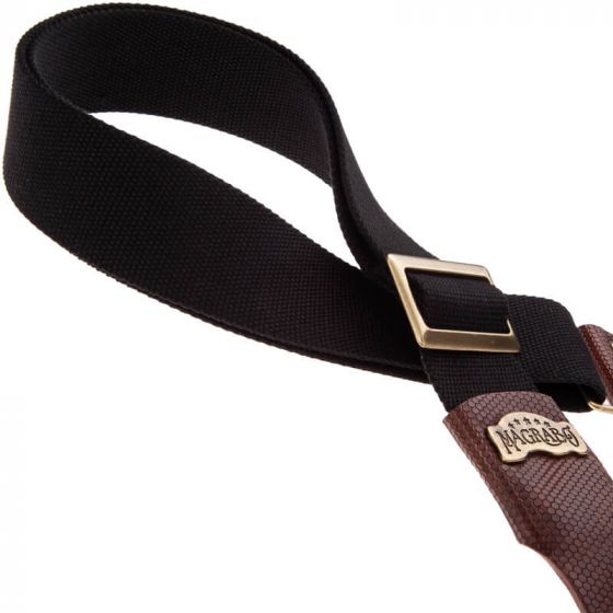 Sangle SC Coton et cuir noir-marron 5cm Magrabo