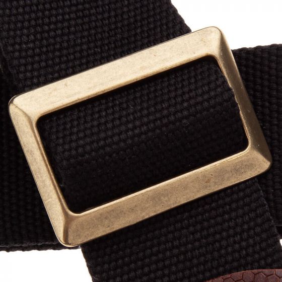 Sangle SC Coton et cuir noir-marron 5cm Magrabo