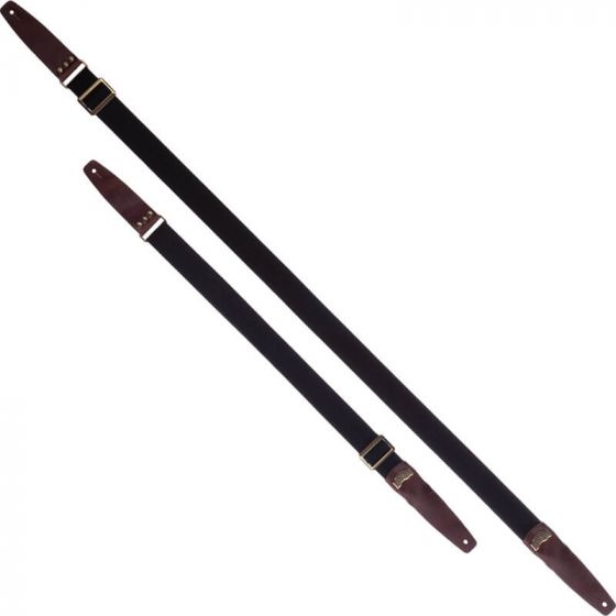 Sangle SC Coton et cuir noir-marron 5cm Magrabo
