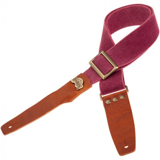 Sangle SC Coton et cuir bordeaux-marron 5cm Magrabo