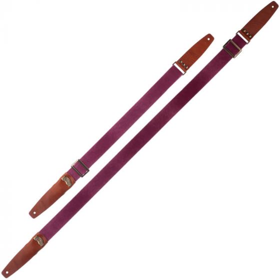 Sangle SC Coton et cuir bordeaux-marron 5cm Magrabo