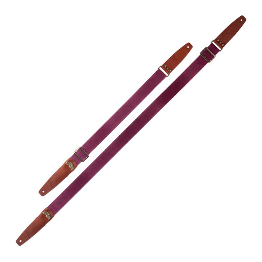 Sangle SC Coton et cuir bordeaux-marron 5cm Magrabo