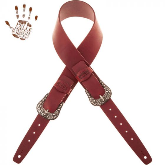 Sangle Twin Buckle TC cuir bordeaux 7cm Magrabo