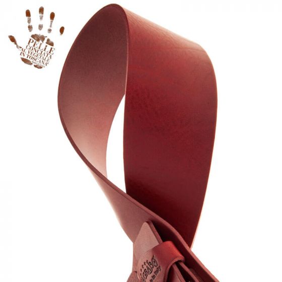 Sangle Twin Buckle TC cuir bordeaux 7cm Magrabo