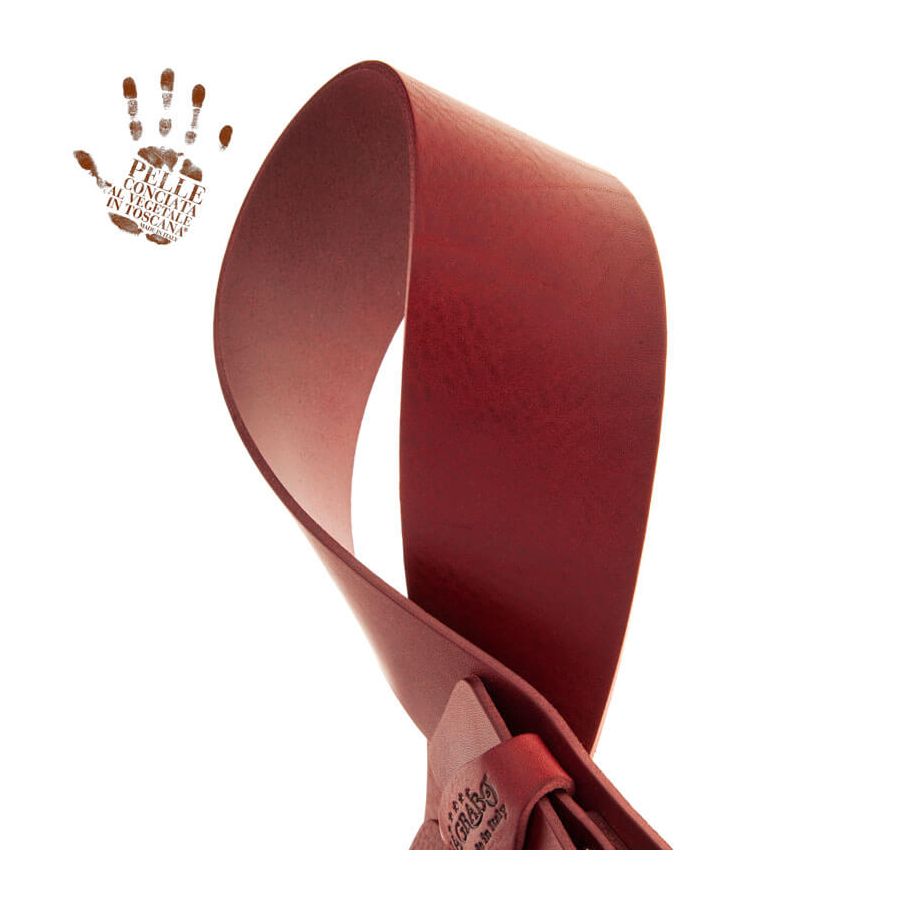 Sangle Twin Buckle TC cuir bordeaux 7cm Magrabo