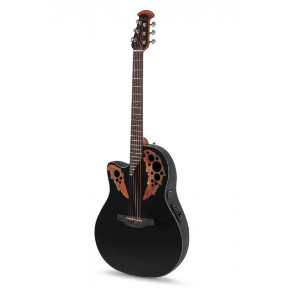 Guitare électro acoustique Ovation Celebrity Elite Mid Cutaway noir gauchère
