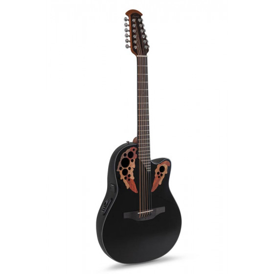 Guitare électro acoustique Ovation Celebrity Elite Mid Cutaway 12 cordes noir