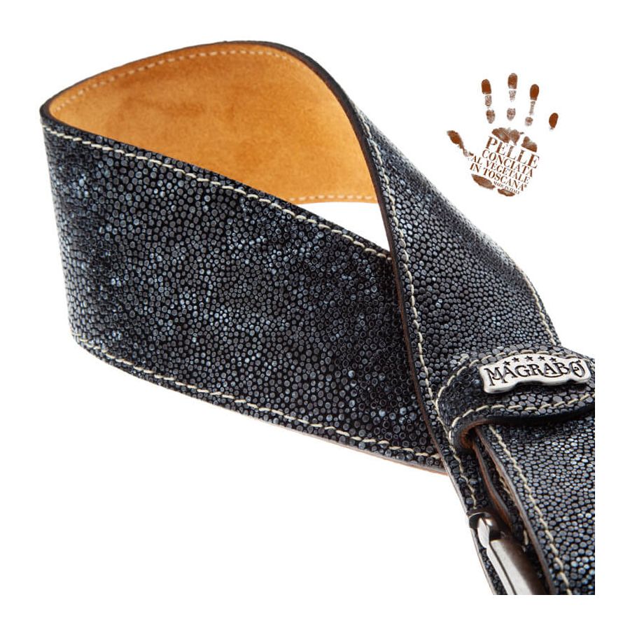 Sangle Twin Buckle TS cuir gris Seurat gris 7cm Magrabo