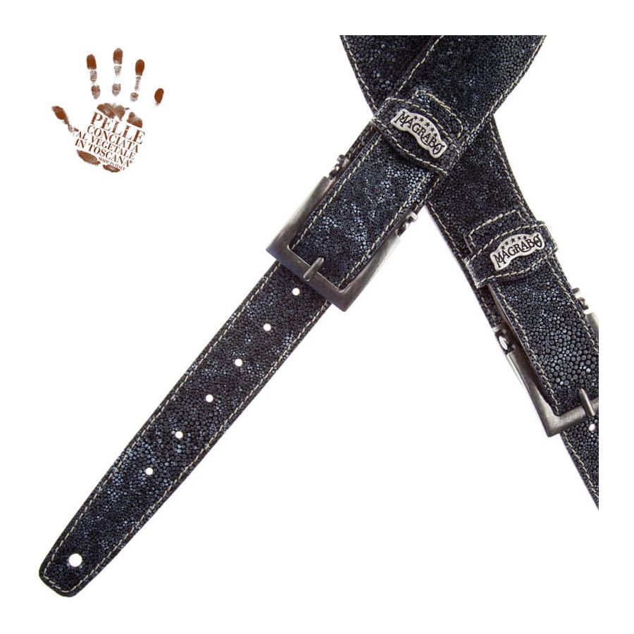 Sangle Twin Buckle TS cuir gris Seurat gris 7cm Magrabo